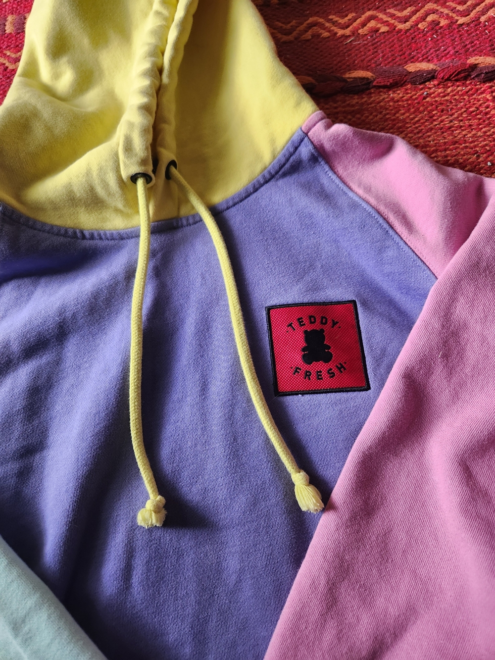 Teddy Fresh Colorblock Hoodie in Purple, Pink, Mint & Yellow - Picture 3 of 15